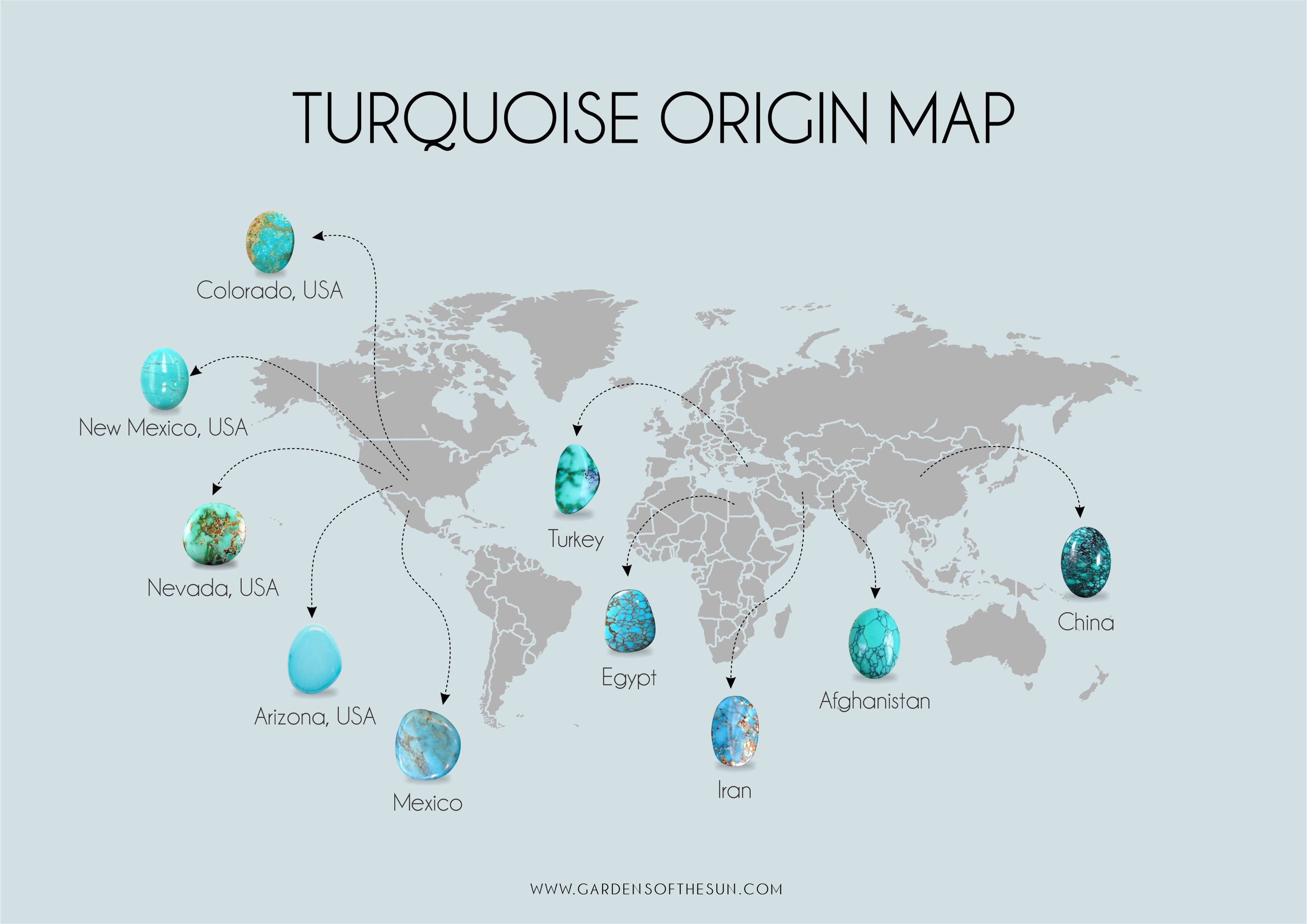 Turquoise origin map